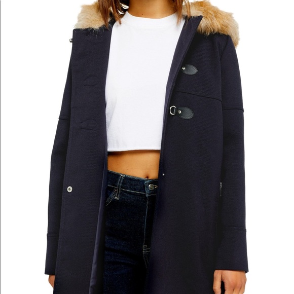 Topshop Hooded Coat - Picture 2 of 5